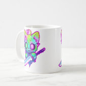 Zombie Kat Samurai Edm Festival Rave Koffiemok (Voorkant links)