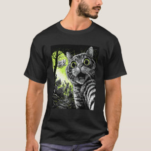 Zombie Kat Selfie Grappige Verschrikkelijke Hallow T-shirt