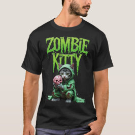Zombie Kat T-Shirt: Halloween Cat Lover T-shirt