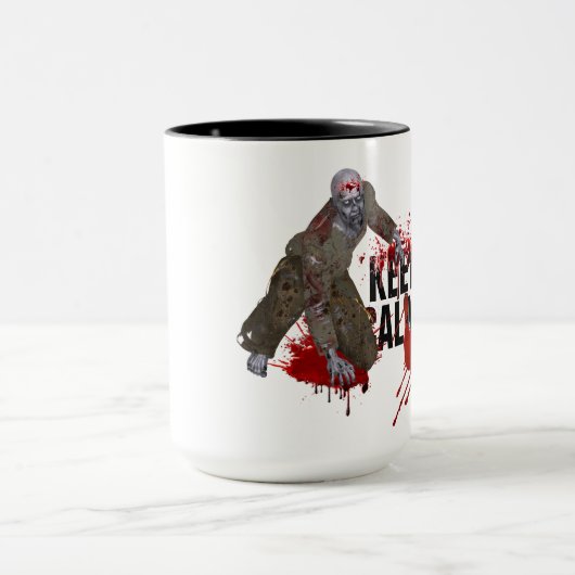 Zombie Keep Calm Ringer Mok (Midden)