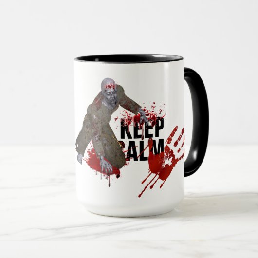 Zombie Keep Calm Ringer Mok (Voorkant rechts)