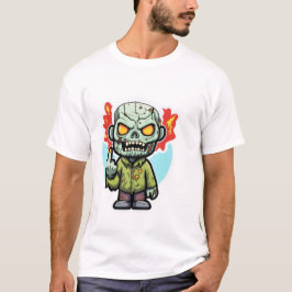 ZOMBIE kerel middelvinger halloween eenvoudig kost T-shirt