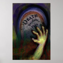 Zombie Kerkhof Hand Die Omhoog Reikt Geheime Kunst Poster