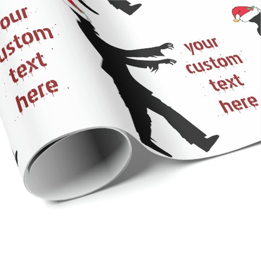 Zombie-kerstcadeautje aangepaste horror-feestdag cadeaupapier (Rol Hoek)