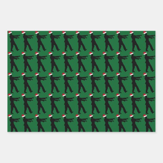 Zombie-kerstcadeautje Aangepaste horror Green-fees Inpakpapier Vel (Voorkant 2)