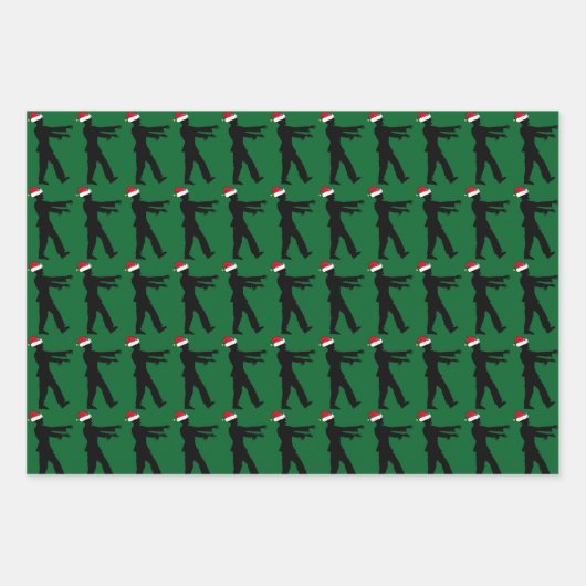 Zombie-kerstcadeautje Aangepaste horror Green-fees Inpakpapier Vel (Voorkant)