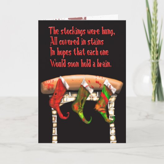 Zombie kerstkousen feestdagen kaart (Voorkant)