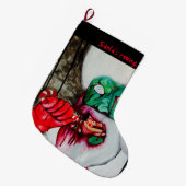 Zombie-kerstman die dood met Kerstmis leeft Grote Kerstsok (Voorkant (Hangend))