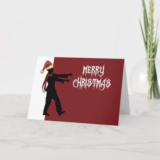 Zombie Kerstman Feestdagen Kaart (Voorkant)