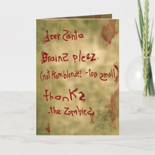 zombie kerstman feestdagen kaart (Voorkant)