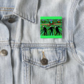 Zombie Kerstmis Disco Dance Vierkante Button 5,1 Cm (In situ)