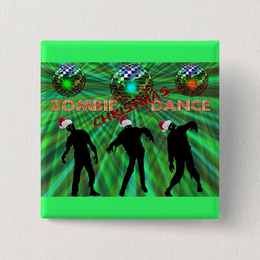 Zombie Kerstmis Disco Dance Vierkante Button 5,1 Cm (Voorkant)