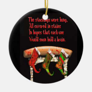 zombie kerstmis keramisch ornament