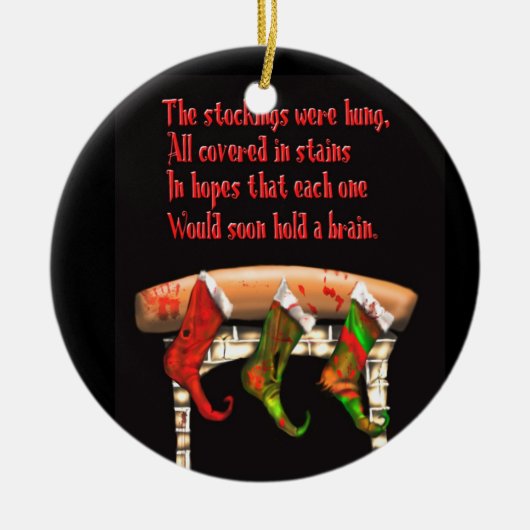 zombie kerstmis keramisch ornament (Voorkant)