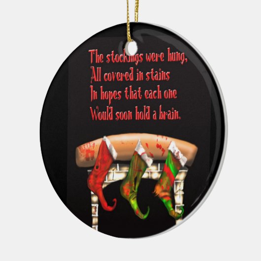 zombie kerstmis keramisch ornament (Links)