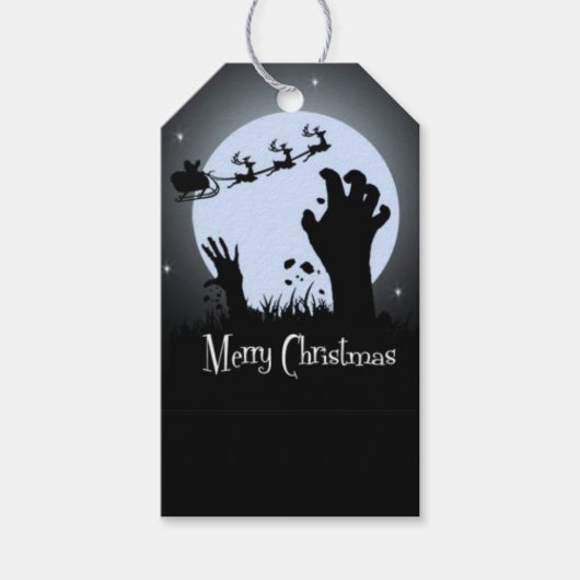 Zombie Kerstnacht Cadeaulabel (Voorkant)