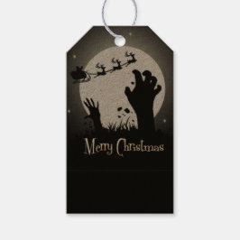 Zombie Kerstnacht Cadeaulabel
