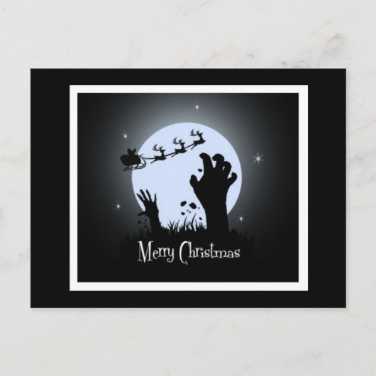 Zombie kerstnacht feestdagenkaart (Voorkant)