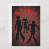 Zombie Kids Birthday Party Invitation Kaart (Voorkant)