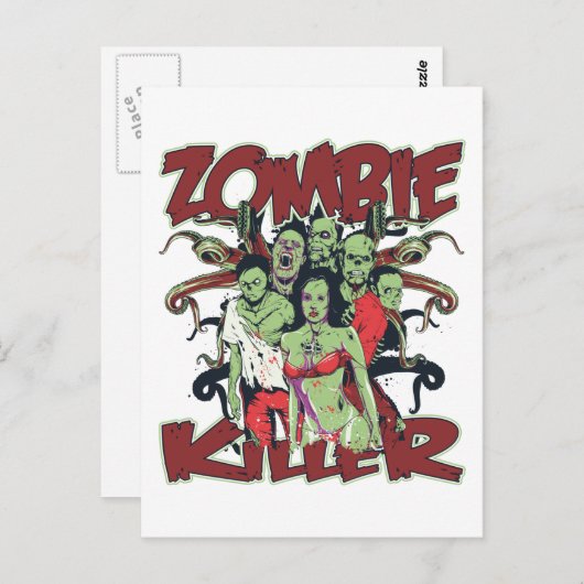 Zombie Killer Briefkaart (Voorkant / Achterkant)