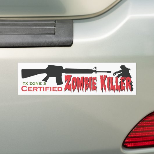 Zombie Killer- gecertificeerd Bumpersticker (Op auto)