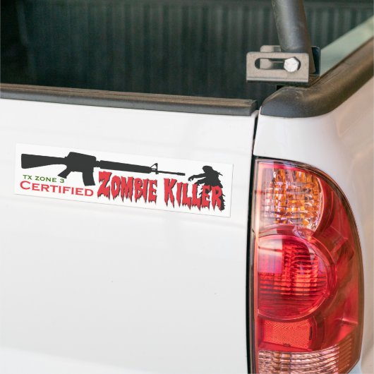 Zombie Killer- gecertificeerd Bumpersticker (Op Truck)