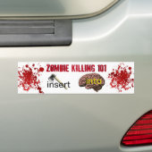 Zombie Killing 101 (bijl in de hersenen inbrengen) Bumpersticker (Op auto)
