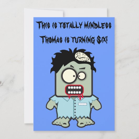 Zombie Kinder Halloween Birthday Party Kaart (Voorkant)