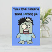 Zombie Kinder Halloween Birthday Party Kaart (Staand voorkant)