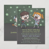 Zombie Kinder Halloween verjaardagsfeestje uitnodi Kaart (Voorkant / Achterkant)
