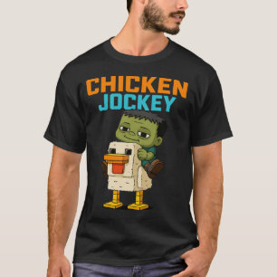 Zombie Kip Zombie Jockey Pixel Grappige Gamer T-shirt