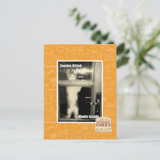 Zombie Kitteh Briefkaart (Staand voorkant)