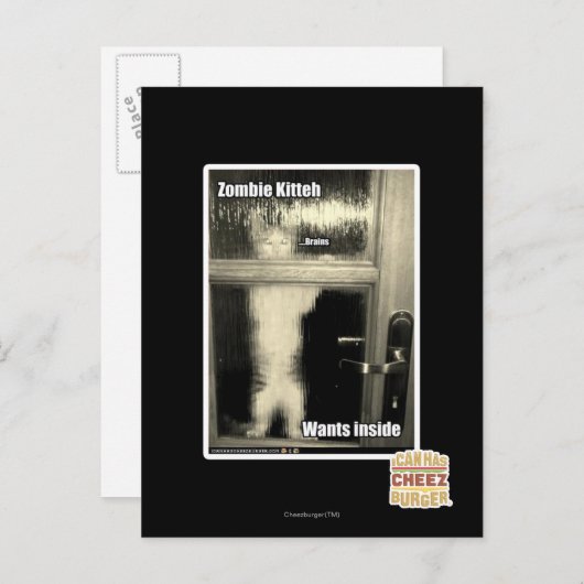 Zombie Kitteh Briefkaart (Voorkant / Achterkant)