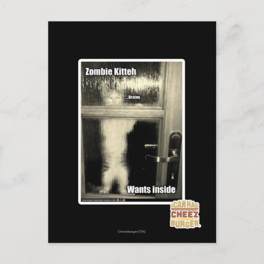 Zombie Kitteh Briefkaart (Voorkant)