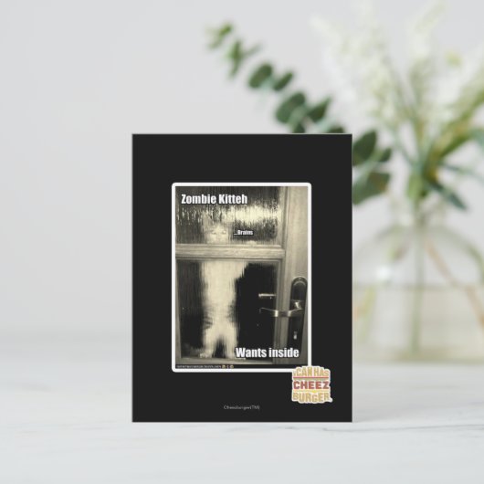 Zombie Kitteh Briefkaart (Staand voorkant)