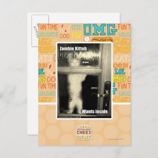 Zombie Kitteh Briefkaart (Voorkant / Achterkant)