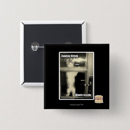 Zombie Kitteh Vierkante Button 5,1 Cm (Voorkant /achterkant)