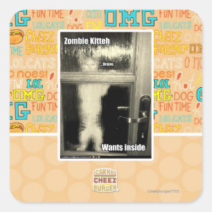 Zombie Kitteh Vierkante Sticker