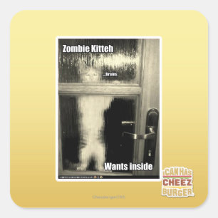 Zombie Kitteh Vierkante Sticker