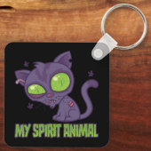 Zombie Kitten Is Mijn Spirituele Dier Sleutelhanger (Achterkant)