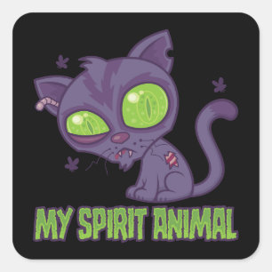 Zombie Kitten Is Mijn Spirituele Dier Vierkante Sticker