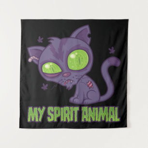 Zombie Kitten Is Mijn Spirituele Dier Wandkleed