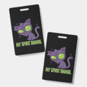 Zombie Kitten Is My Spirit Animal Badge (Voor- en achterkant)