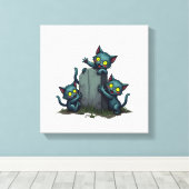 Zombie Kitten Opstand Canvas Afdruk (Insitu (Houten vloer))