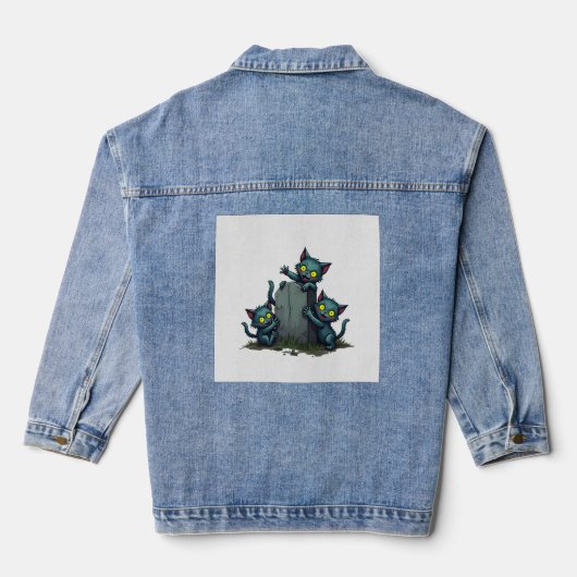 Zombie Kitten Opstand Denim Jacket (Achterkant)