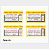 ZOMBIE KLOWN JACHTLICENTIE RECHTHOEKIGE STICKER (Vel)