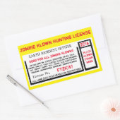 ZOMBIE KLOWN JACHTLICENTIE RECHTHOEKIGE STICKER (Envelop)