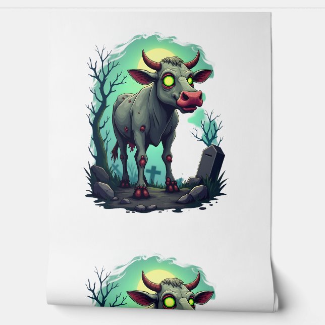 Zombie Koe Apocalyps Behang (Afrollen)
