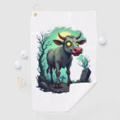 Zombie Koe Apocalyps Golfhanddoek (Insitu)