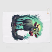 Zombie Koe Apocalyps Golfhanddoek (Horizontaal)